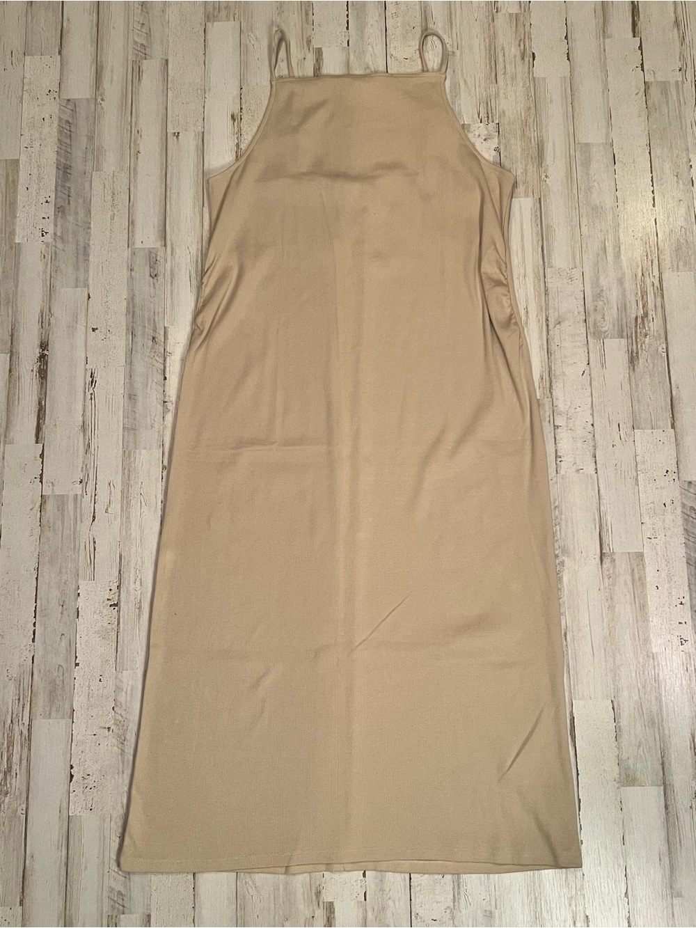 Old Navy Maternity Ribbed Midi Bodycon Dress Beige XL NWT
